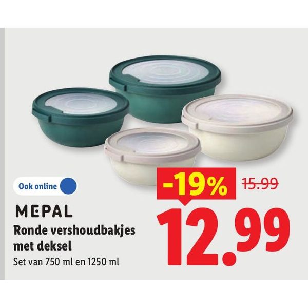 Ronde vershoudbakjes met deksel