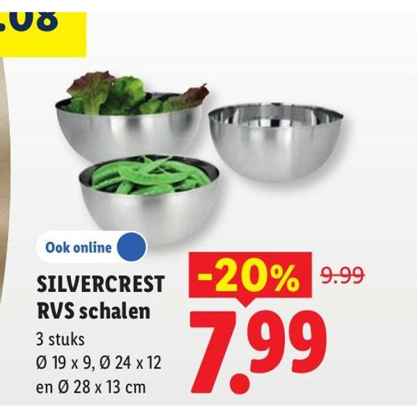 SILVERCREST RVS schalen