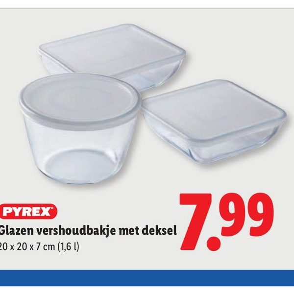 Glazen vershoudbakje met deksel