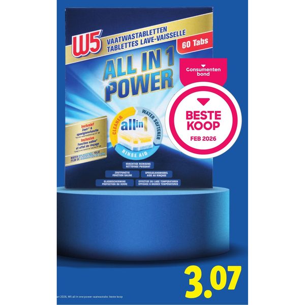 W5 All In 1 Power Vaatwastabletten