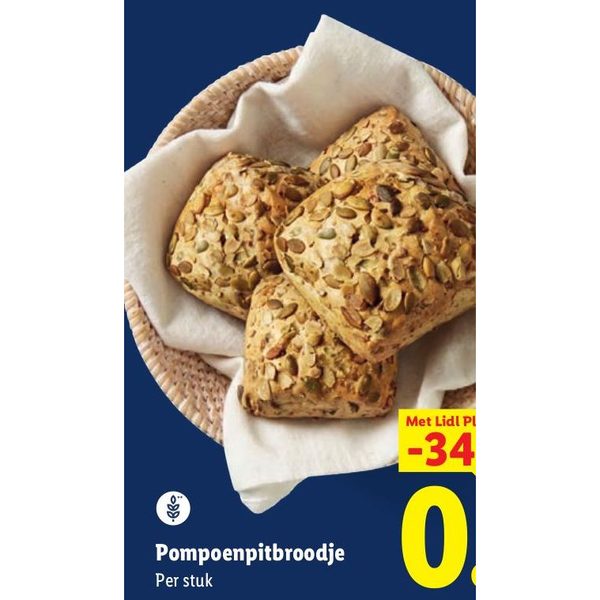 Pompoenpitbroodje