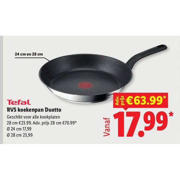 Tefal RVS koekenpan Duetto