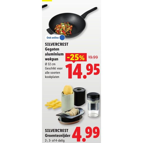 Silvercrest Gegoten aluminium wokpan