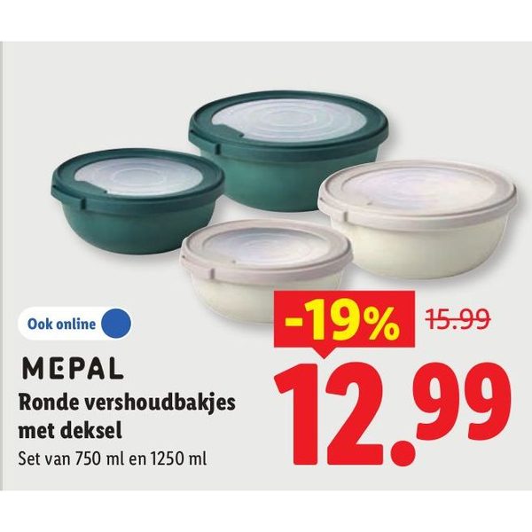 Ronde vershoudbakjes met deksel