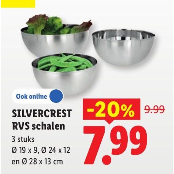 Silvercrest RVS schalen