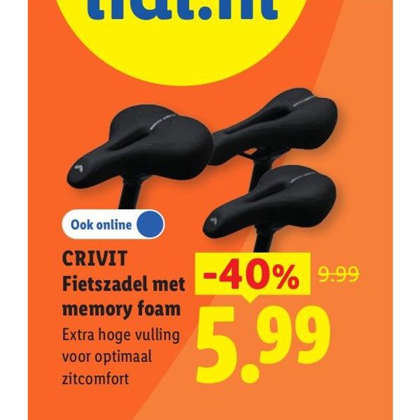 CRIVIT Fietszadel met memory foam