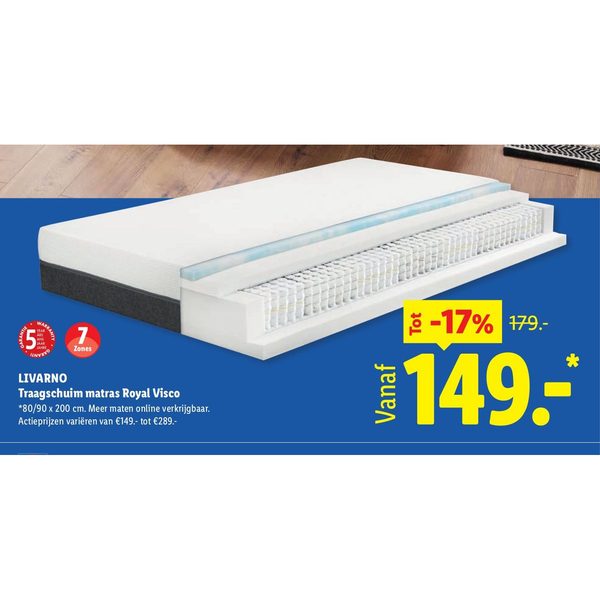 LIVARNO Traagschuim matras Royal Visco