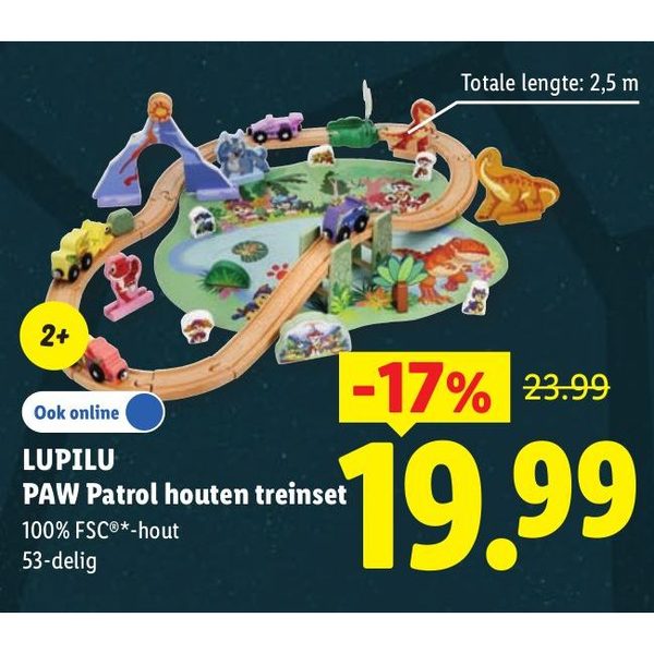 Lupilu PAW Patrol houten treinset