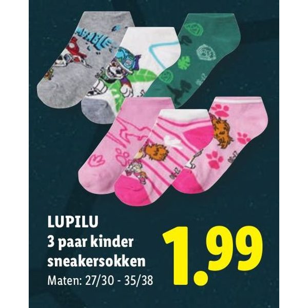 LUPILU 3 paar kinder sneakersokken