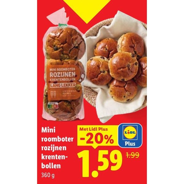 Mini roomboter rozijnen krentenbollen