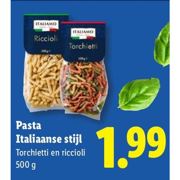 Pasta Italiaanse stijl (Riccioli/Torchietti)