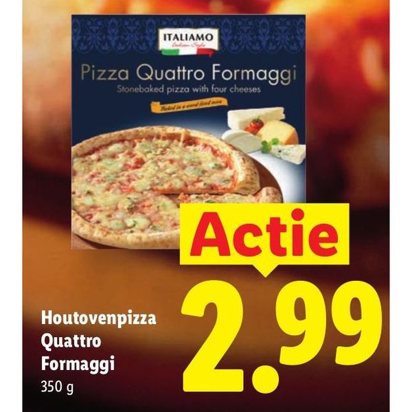 Houtovenpizza Quattro Formaggi