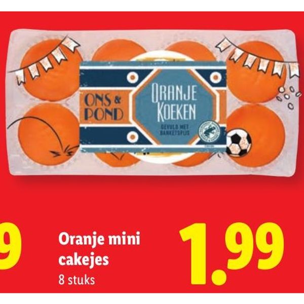 Oranje mini cakejes