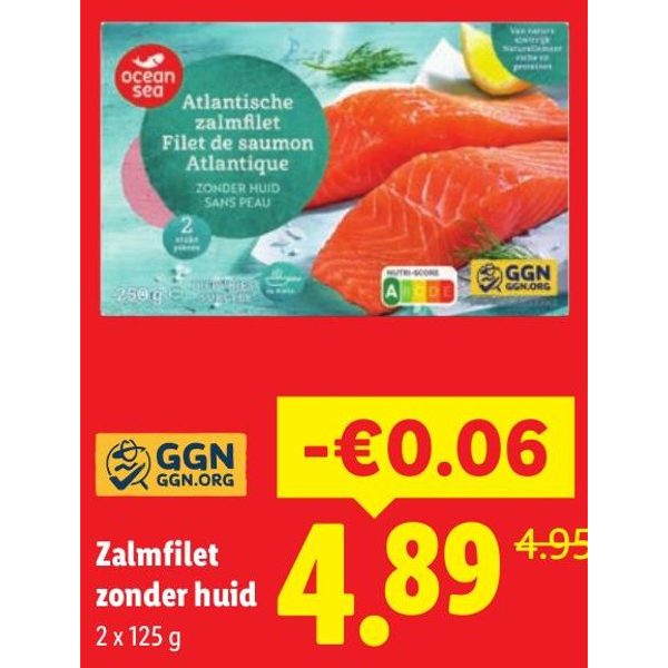 Zalmfilet zonder huid