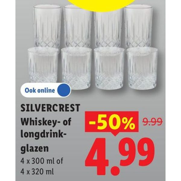 SILVERCREST Whiskey- of longdrinkglazen
