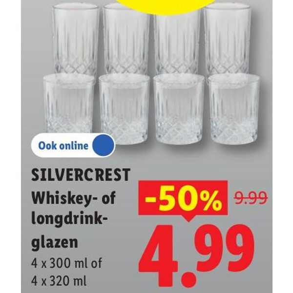 SILVERCREST Whiskey- of longdrinkglazen