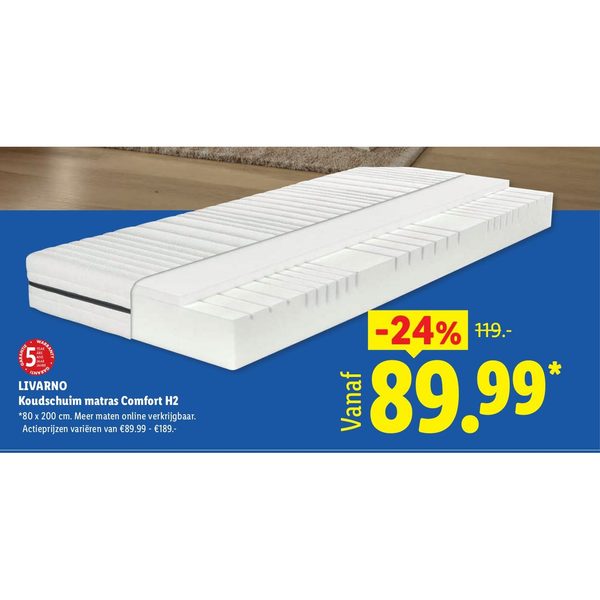 LIVARNO Koudschuim matras Comfort H2