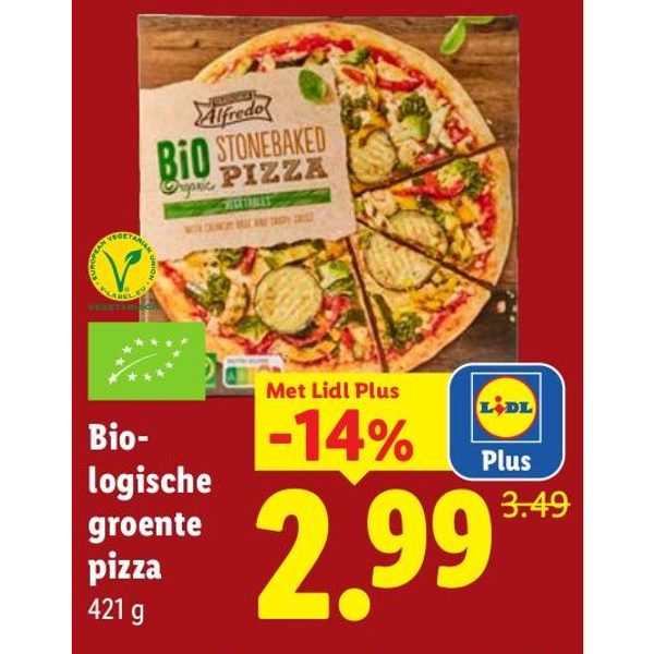 Alfredo Biologische groente pizza