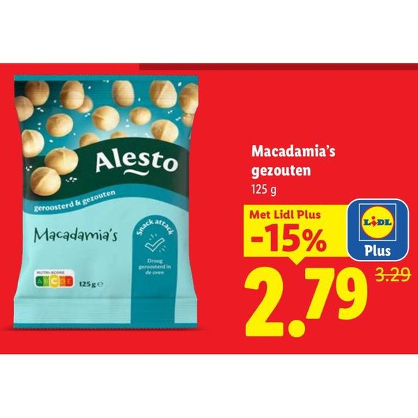 Macadamia's gezouten