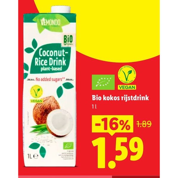 Bio kokos rijstdrink