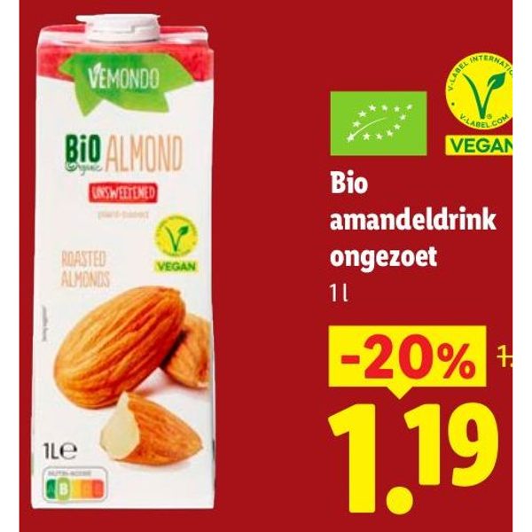Bio amandeldrink ongezoet