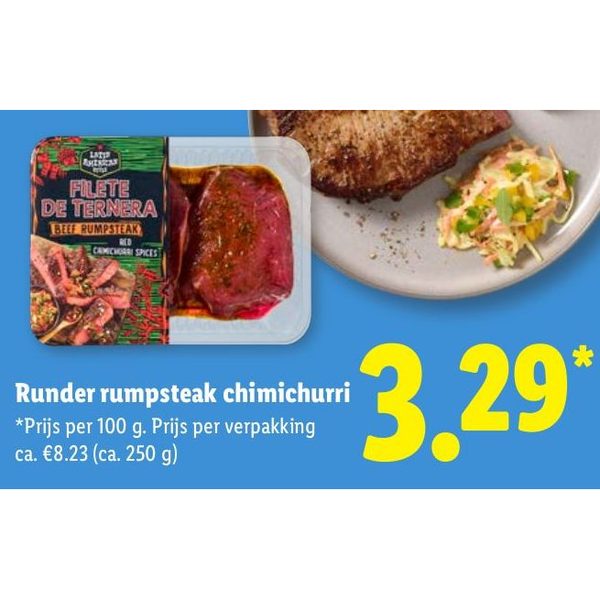 Runder rumpsteak chimichurri