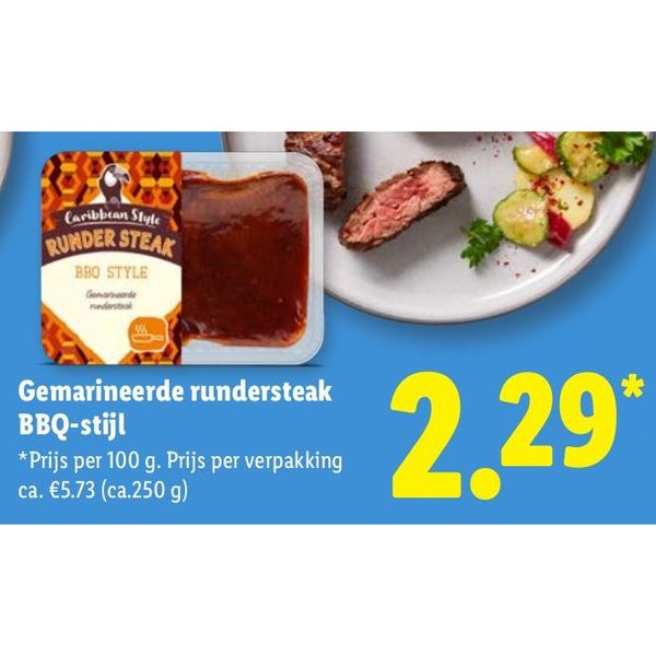 Gemarineerde rundersteak BBQ-stijl