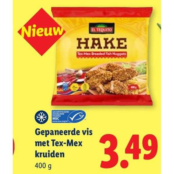 Gepaneerde vis met Tex-Mex kruiden