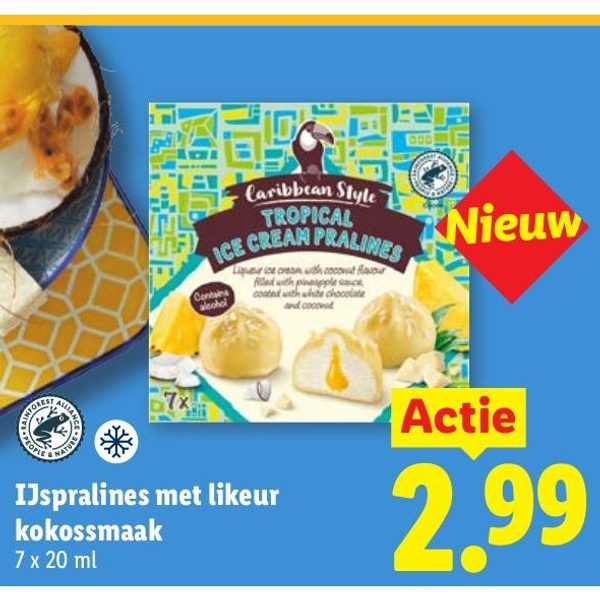 IJspralines met likeur kokossmaak