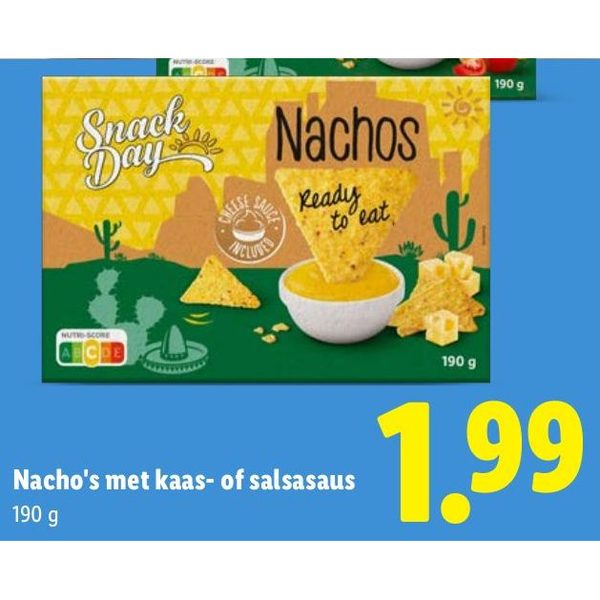 Nacho's met kaas- of salsasaus