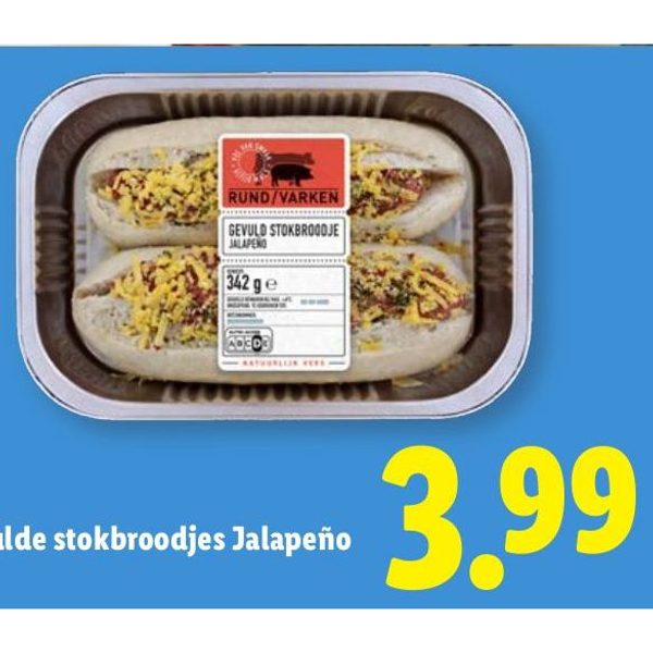Gevulde stokbroodjes Jalapeño