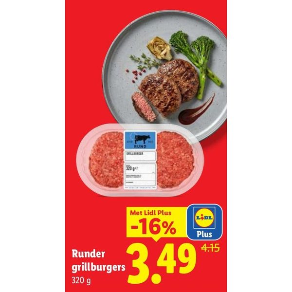 Runder grillburgers