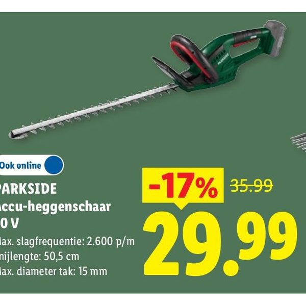 Parkside Accu-heggenschaar 20 V