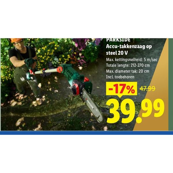 Parkside Accu-takkenzaag op steel 20 V