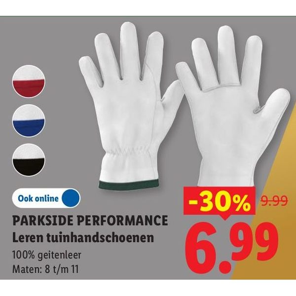 Parkside Performance Leren tuinhandschoenen