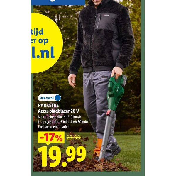 Parkside Accu-bladblazer 20 V