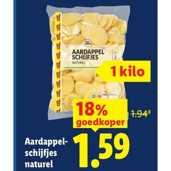 Aardappelschijfjes naturel