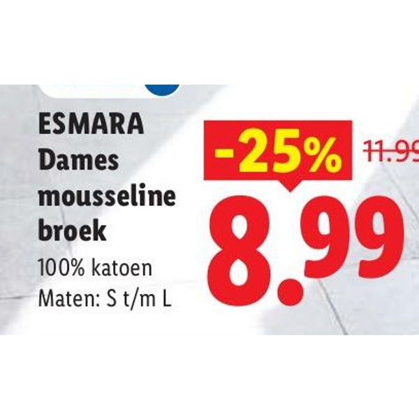 ESMARA Dames mousseline broek