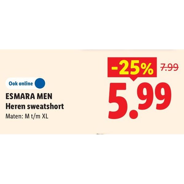 Esmara Men Heren sweatshort