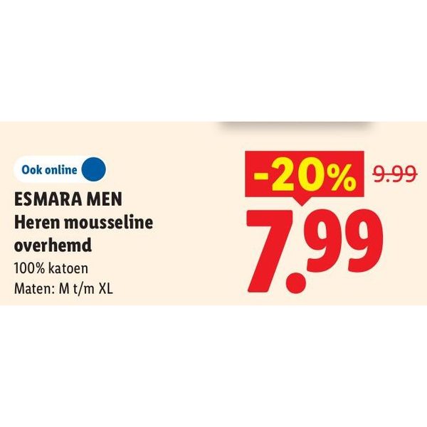 Esmara Men Heren mousseline overhemd