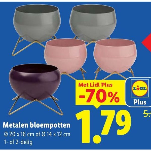 Metalen bloempotten