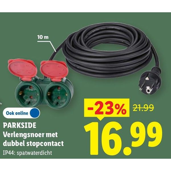 PARKSIDE Verlengsnoer met dubbel stopcontact