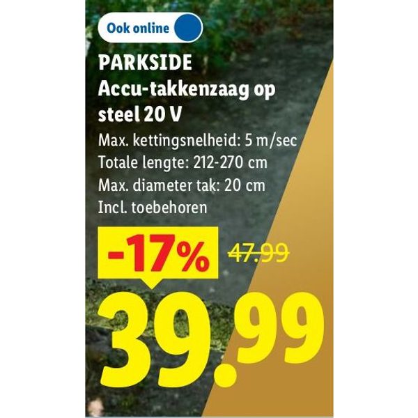 Parkside Accu-takkenzaag op steel 20 V