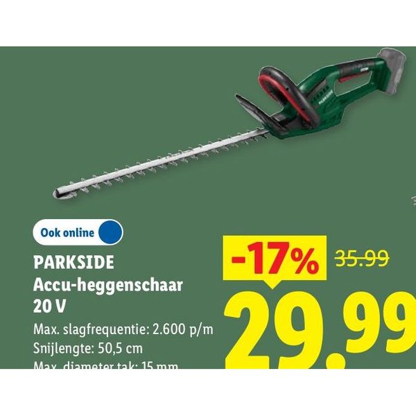 Parkside Accu-heggenschaar 20 V