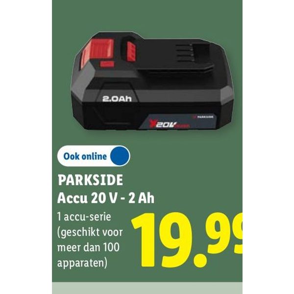 Parkside Accu 20 V - 2 Ah