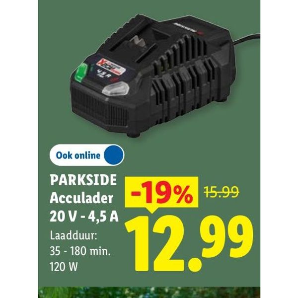 Parkside Acculader 20 V - 4,5 A