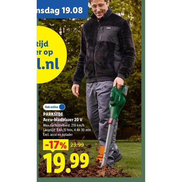 PARKSIDE Accu-bladblazer 20 V