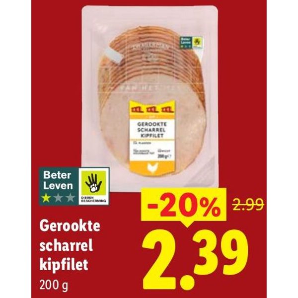 Gerookte scharrel kipfilet