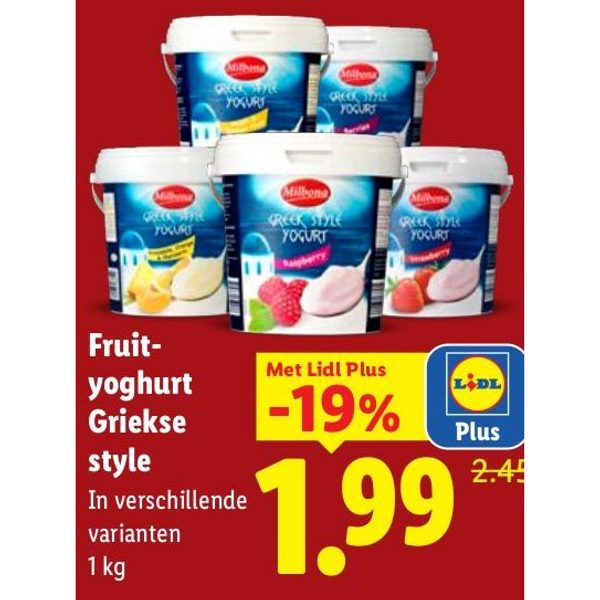 Fruit-yoghurt Griekse style