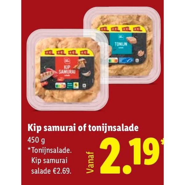 Kip samurai of tonijnsalade